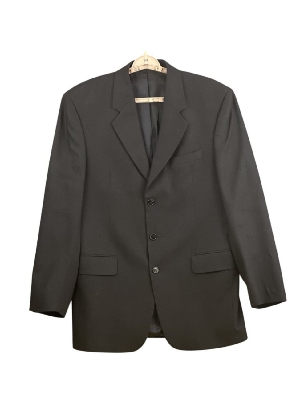 Mens 40L Black Jacket 3 Button Classic Fit Blazer Formal Gianfranco Ruffini